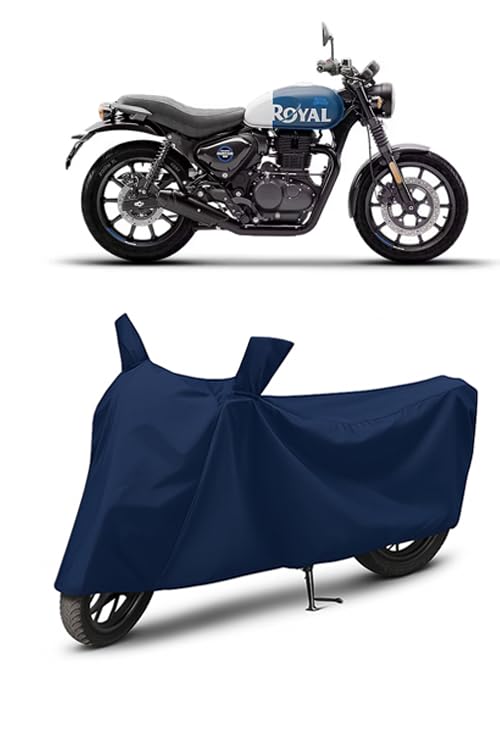 Image of Waterproof Bike Cover for Royal Enfield Hunter 350 | All Weather Protection from Rain, Dust, UV Rays & Scratches with Mirror Pockets & Buckle Belt | Hunter 350 Bike Cover