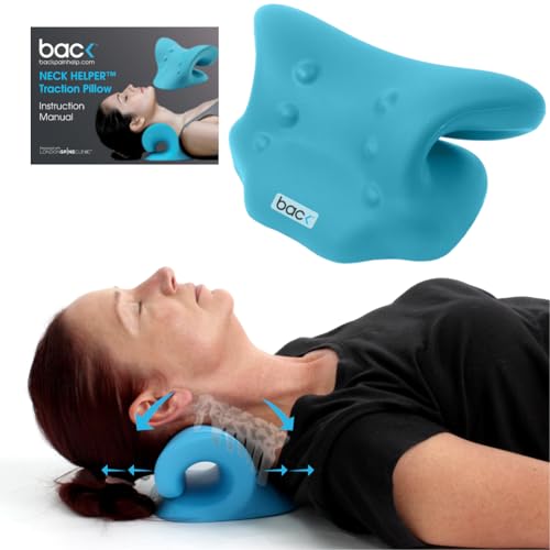 back - Neck Helper Traction Pillow for Pain Relief and Relaxer, Neck Hump and Posture Corrector, Chiropractic Neck Pillow for Pain Relief and Spine Alignment…