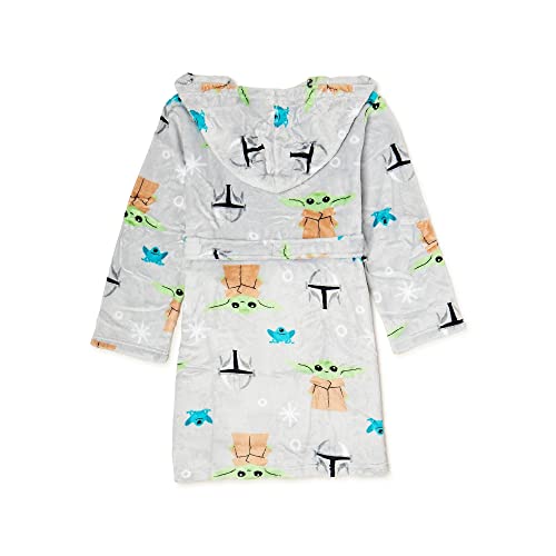 Star Wars Boy's 3 Piece Mandalorian Baby Yoda Fleece Robe And Pajama Set, 8 Grey #TOP1