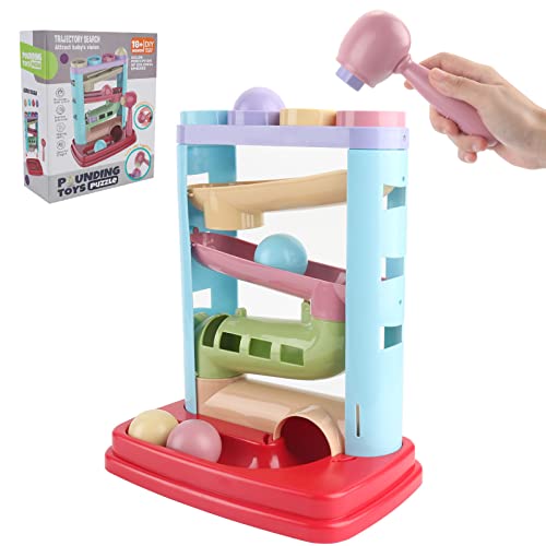 LUFEIS Juguete de Juguete de Habilidades motoras, Juego de Martillo con Martillo y 4 Bolas, Juguete Educativo, Juguete Montessori a Partir de 1 2 3 4 años para niños pequeños Cover