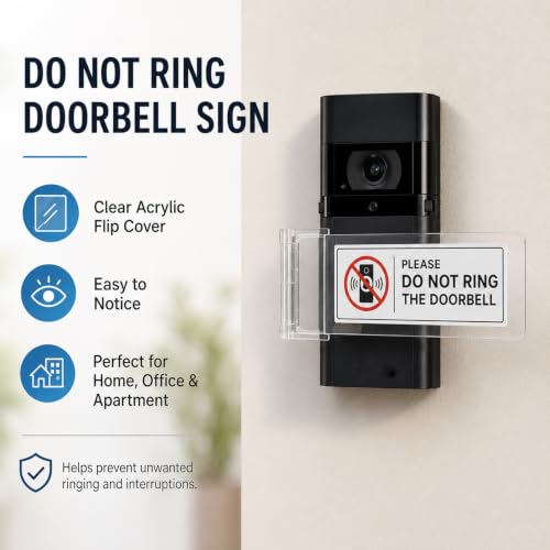Image of Do Not Ring Doorbell Sign,Acrylic No Soliciting Reminder,2 Pack