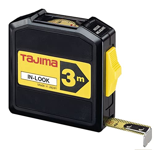 Tajima INL30MY In-look Mètre ruban 3 m, Noir/jaune
