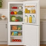 HYE Fridge Freezer - Small 50/50 Freestanding Fridge Freezer, 144cm Height, 48cm Width, 142 Litre Capacity, Suitable For Apartments & Couples, Compact Design For Small Kitchens, White - Image 9