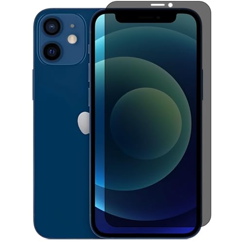 Image of DPJ Privacy Tempered Glass For iPhone 12 mini (5.4 Inch) Coverage Anti-Spy 9H Hardness Screen Protector Guard - [Pack Of 1] [Privacy]