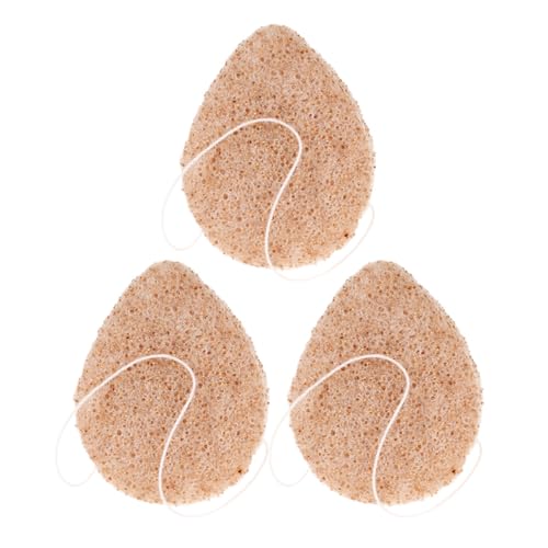 FRCOLOR 3 Piezas Limpiador Facial esponja desmaquillante broche de marca de moda Esponja de baño Esponja reutilizable almohadillas exfoliantes faciales esponja exfoliante para la cara