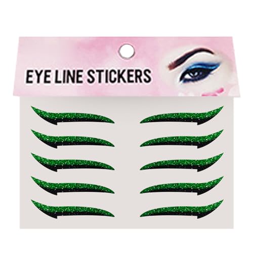 manhegari Pegatinas para delineador de ojos, aplicación de sombra de ojos para mujeres, pegatinas de sombra de ojos portátiles para viajes y escenarios, 10 unidades, resistente al agua