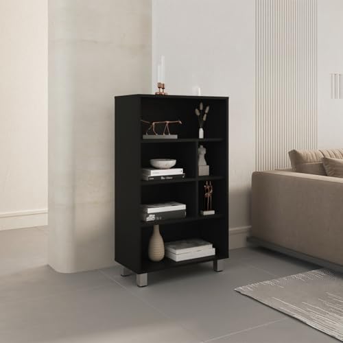 Hassyee Sleek Design 40" Tall Four-Tier Shelf Narrow Bookcase with