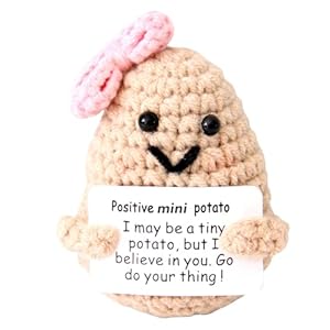 Mini Positive Cute Funny Life Potato Tomato Eggplant Onion Cute Animals Creative Knitted Holding Card Crochet Birthday Christmas Girls Gifts Party Decor