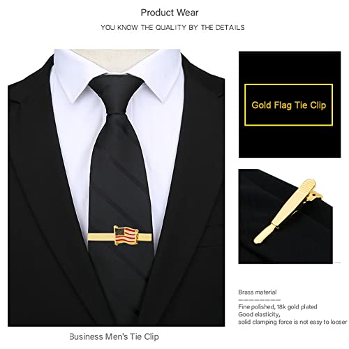 Image of US Flag Tie Clip Clothing Accessories for Weddings, Busiess Meetings, Officers, Government Departments, Pilots, Soldiers, and Military Friends American Flag Tie Clip
