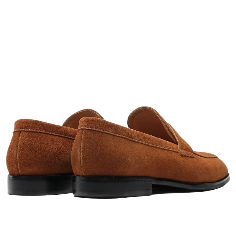 Men's Casual Leather Suede Loafers Business Formal Lightweight Slip On Shoes Breathable Lining Walking Shoes Wear Low Top Casual Driving Shoes4