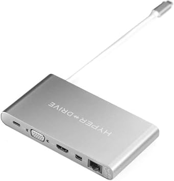 HyperDrive Ultimate 11-in-1 USB C Hub - Type-C Adapter for MacBook Pro/PC, HyperDrive USB C Hub w/PD Charging, 5Gbps Data, 4K HDMI, 3xUSB 3.1, VGA, Ethernet Docking Station