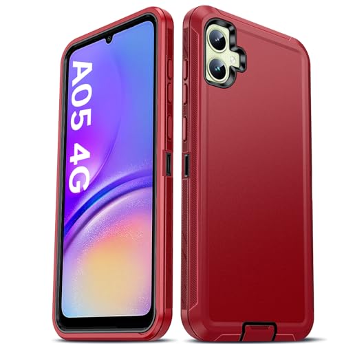 Coque Samsung A05 LeYi intégrale antichoc rouge pour téléphone portable Galaxy A05 4G