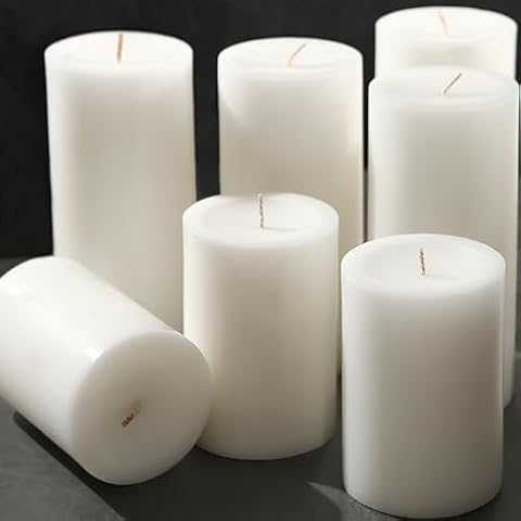 MOSROAD Unscented White Pillar Candles Cover