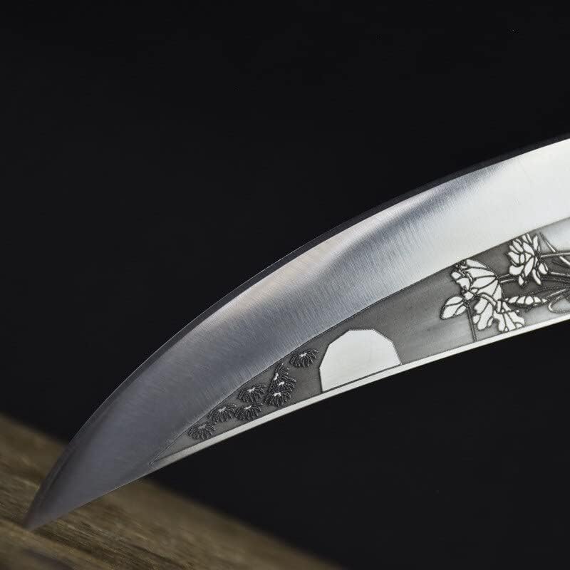 Meat Cleaver,Cleaver Knife, 6 inch Longquan Kitchen Knives 7Cr17MoV Steel Handle Lotus Veins Cleaver Boning Hunting Machete Utility Handmade Knife
