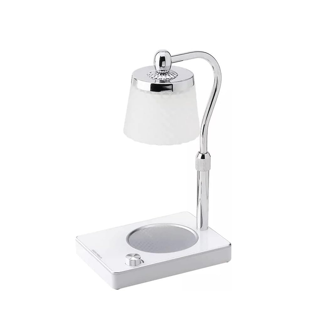 Elektryczna lampa zapachowa w stylu europejskim, podgrzewacz świecy o regulowanej wysokości do wiejskiego domu, kawiarni i wnętrz Lampa biurkowa (Wit)