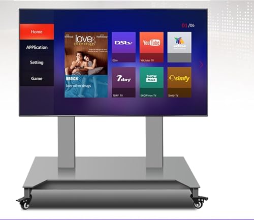 KjoiDWz Mobile TV Cart On Wheels, Mobile TV Stand Cart With Height Adjustable, Motorized TV Lift Fits 52-100 Inch Screen