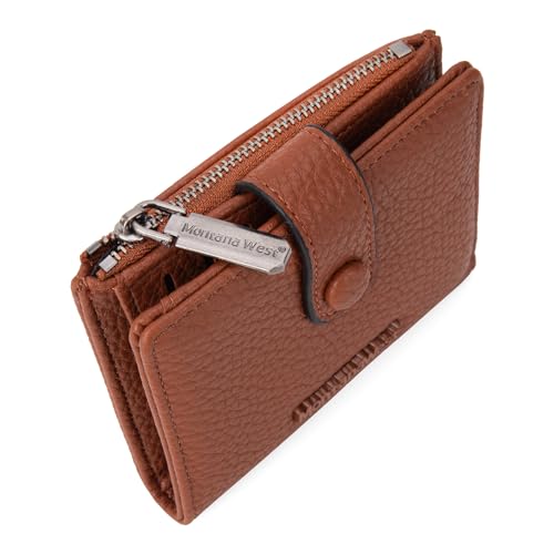 Image of Montana West Wallet Women RFID Blocking Wallets, Card Cases & Money Organizers Wallets with Zipper Coin Pocket, 2 Brown, Vintage