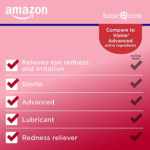 Amazon Basic Care Eye Drops Advanced, Lubricant/Redness Reliever, 0.5 Fl Oz #TOP2
