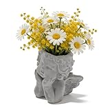 Ornement monté exquis : le design du vase à fleurs en pot d'ange montre un goût artistique, l'effet décoratif du vase à fleurs en résine est exquis.