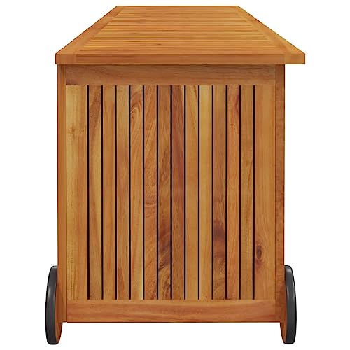 Boîtes de rangement d'extérieur en bois avec roulettes, boîte de rangement pour coussins, boîte à outils pour piscine, garage, plage de sable – 150 x 50 cm