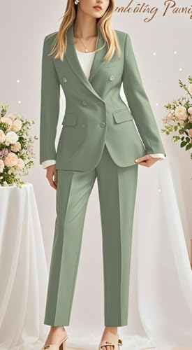 Double Breasted Office Lady Suit 2 PC Slim Fit Business Outfit for Work Professional Peak Lapel Prom Suit4