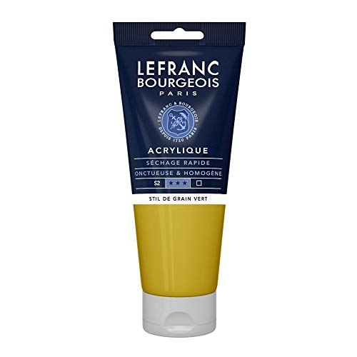 Lefranc Bourgeois 300450 Fine Acrylfarbe - Strukturiertes Grün, 200ml Tube, cremige Acrylfarbe auf Wasserbasis, schnell trocknend, lichtecht, wasserfest