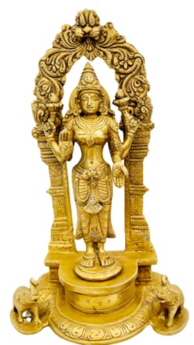 Estatua de Lakshmi en Bronce Tallada a Mano miniatura 1