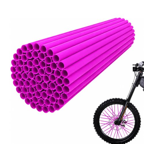 Image of JFG RACING Bike Spoke Covers,Universal 72Pcs Spoke Skins Wheel Wraps for 8 inch-21 inch Rims for Ebike E Dirt Pit Bike Motorcycle Bicycle Wheelchair Decoration-Purple