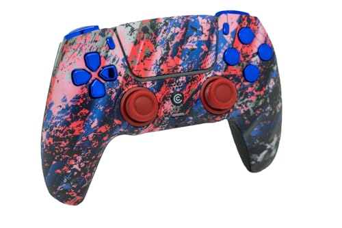 Image of Custom Controllerzz Custom Wireless Controller Compatible with PS5 - Multiple Designs Available (Glacier Burn & Blue Chrome)