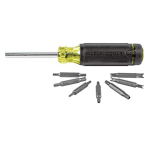 Klein Tools 32291 Multibit Screwdriver, 15-Piece Screwdriver Set with Tamper-Proof Tips, 1/4-Inch Nut Driver and Internal Storage