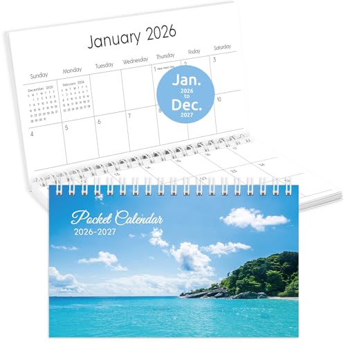 Calendario de bolsillo 2026-2027 planificador de bolsillo pequeño agenda diaria mensual