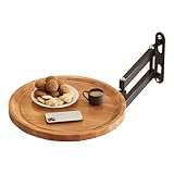 Generisch Wandmontage Klapptablett,Wandmontierbarer Ausziehbarer Couchtisch | Runder Schreibtisch - Für Wohnungsbesitzer Mieter Schlafzimmer Badezimmer Küche Kleine Räume Balkon Eingangsbereich