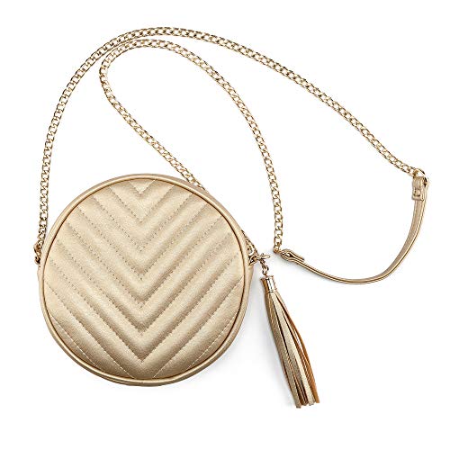 Image of Ayliss Women Crossbody Shoulder Bag Circle Tassel Purse Clutch Evening Small PU leather Handbag Fashion Wallet With Chain