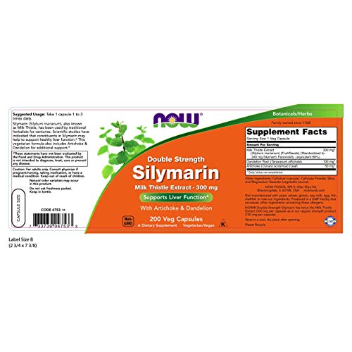 Now Foods Silymarin/Milk Thistle Extract 2X - 300Mg, 200 Vcaps (Pack of 2)