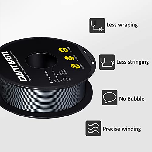 Image of GIANTARM Silver PETG 3D Printer Filament Toughness Enhanced 1kg (2.2lbs), 1.75mm Dimensional Accuracy + /-0.03mm, 1080 Feet（330m /Roll, Vacuum Package, Fit for Most 3D FDM Printer