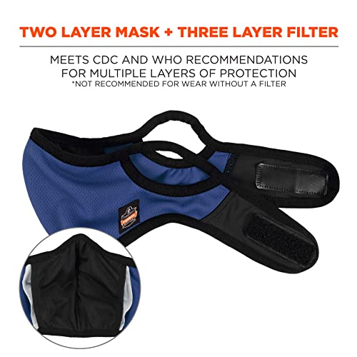 Ergodyne Skullerz 8802F(x) Capa de rosto contornada de duas camadas, grande/GG, azul-marinho