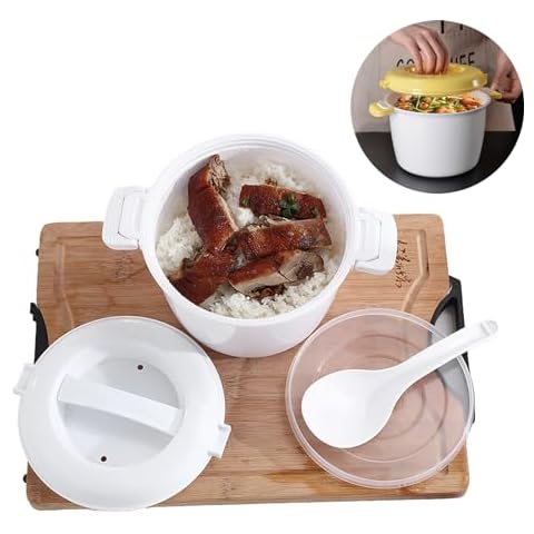 WANGYZJ Microwave Rice Cooker, Food Grade Portable Microwave Steamer for Rice, Microwave Steamer for Vegetables, Microwave Cookware (L) Cover