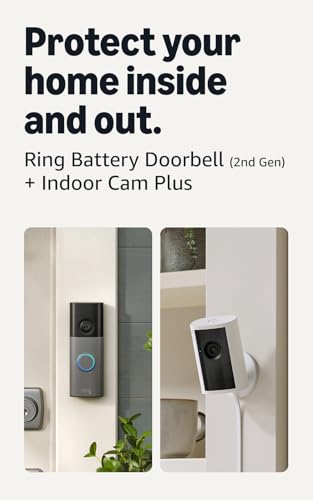Ring Battery Doorbell (newest model), Speckled Gray with Indoor C...