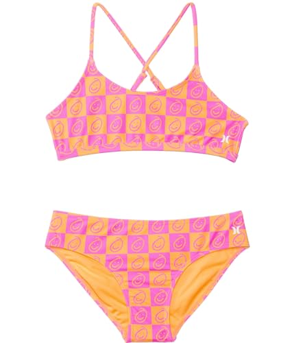 Hurley Girls' Two-Piece Triangle Bikini Swim Set (Big Kid)