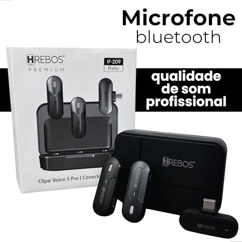 Microfone de lapela sem fio USB C, microfone plug-play 2 em 1 com capa de carregamento para telefone