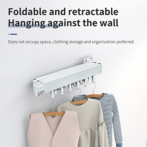 Hotmax Clothes Drying Rack Wall Mounted, Retractable Collapsible Drying Racks For Laundry, Space Saving Dryer Rack, Balcony, Apartment Space Saver Organization(Tri-Fold, White) #TOP4