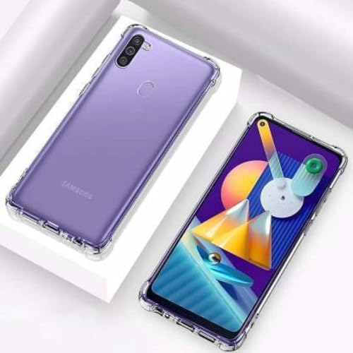 Image of BOXXO Flexible Back Cover for Samsung Galaxy M11 | Back Cover Transparent Clear Shockproof Case Four Corner Protection | Slim Protective Mobile Phone Cover for Samsung Galaxy M11