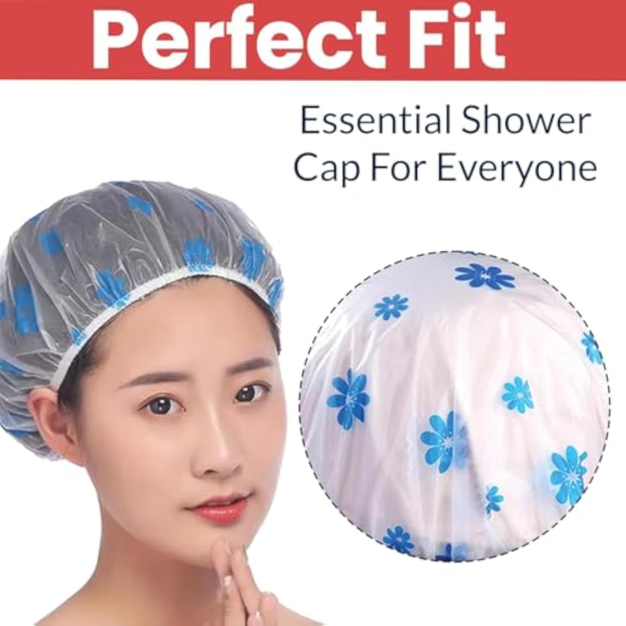 3pc Reusable Waterproof Shower Caps for Women & Men