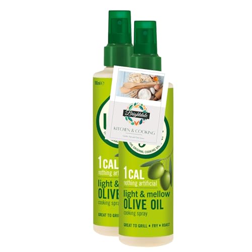 Olive Oil Cooking Spray Bundle with Frylight Extra Virgin Olive Oil 190ml 2 Pack + Brightdale Kitchen Booklet
