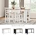 Signature Design by Ashley Gesthaven Farmhouse Counter Height Dining Table with 3 Shelves and Trestle Base, Light Brown & White