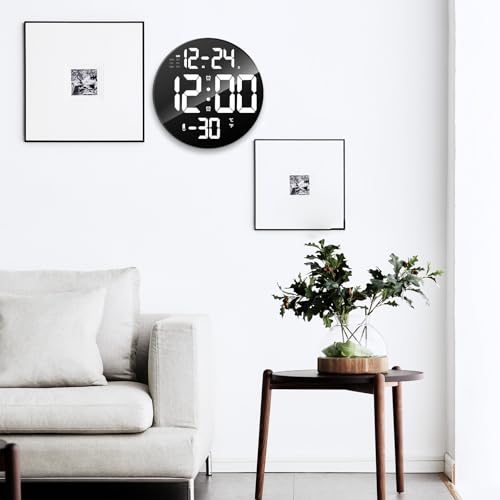 Reloj de pared digital con pantalla grande para ver la hora de lejos 7