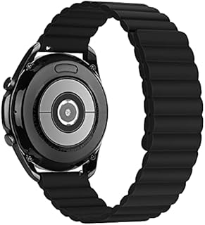Tasikar 20mm Strap Compatible with Samsung Galaxy Watch 4/ Watch 5/Watch 5 Pro Strap, Upgrade Silicone Magnetic Clasp [Double Sided Wearable] Replacement Band for Galaxy Watch 4 Classic(Black)