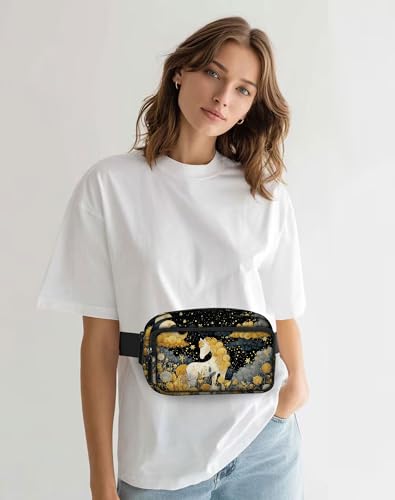 Image of Horse Fanny Pack Lightweight Belt Bag Fashion Waist Pouch | Waterproof, crossbody bags for women, sports, running, traveling, hiking