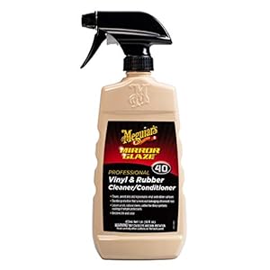 Meguiar’s Professional Vinyl and Rubber Cleaner Conditioner M4016 – Pro-Grade for Interior and Exterior, Screens out UV Rays while Leaving Behind a Natural Sheen, 16 Oz