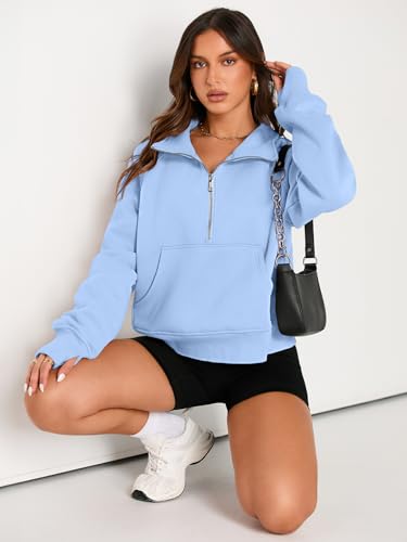 Image of AUTOMET Womens Sweatshirts Half Zip Cropped Pullover Fleece Quarter Zipper Hoodies 2026 Fall Fashion Outfits Clothes